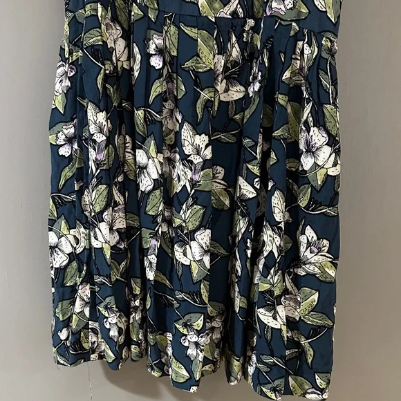 Free People “Dear You” Floral Swing Mini Dress – Navy Floral with Ruffle Straps - Picture 6 of 11